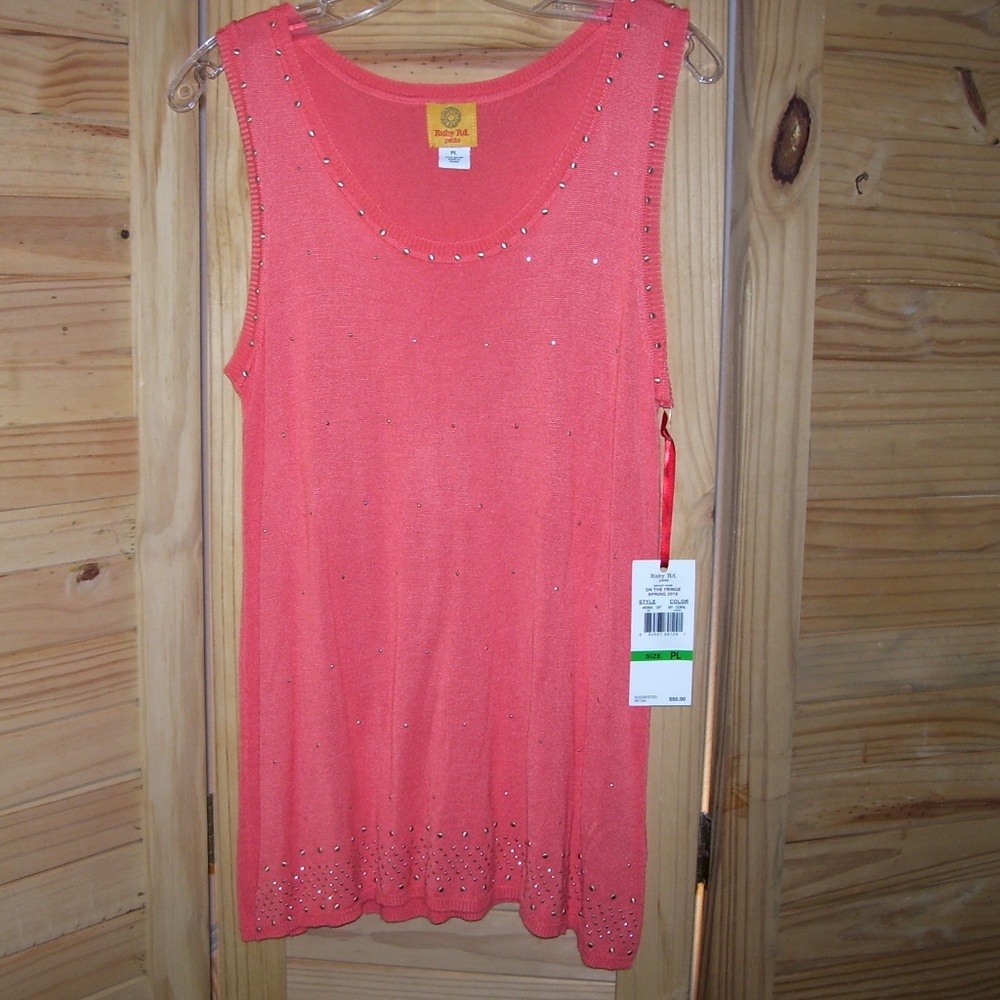 RUBY RD Women Sleeveless Sweater Nailhead Detail P